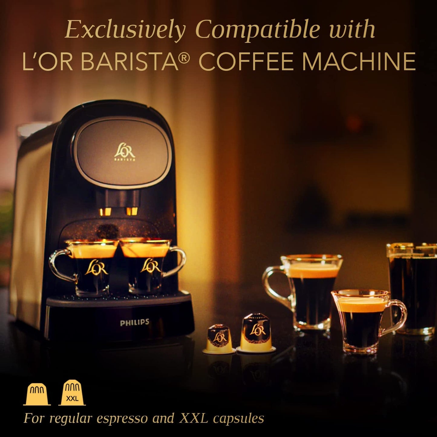 L'OR Barista Kaffeekapseln Ristretto, esclusivo per L'OR Barista Maschinen, confezione da 5, 5 x 10 Kapseln