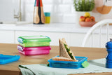 Sistema di contenitori per panini per il pranzo | 450ml| Lunch box impilabile ed ermetico con coperchio | per bambini e adulti | senza BPA | colori misti | 3 contenitori per alimenti Naty Shop