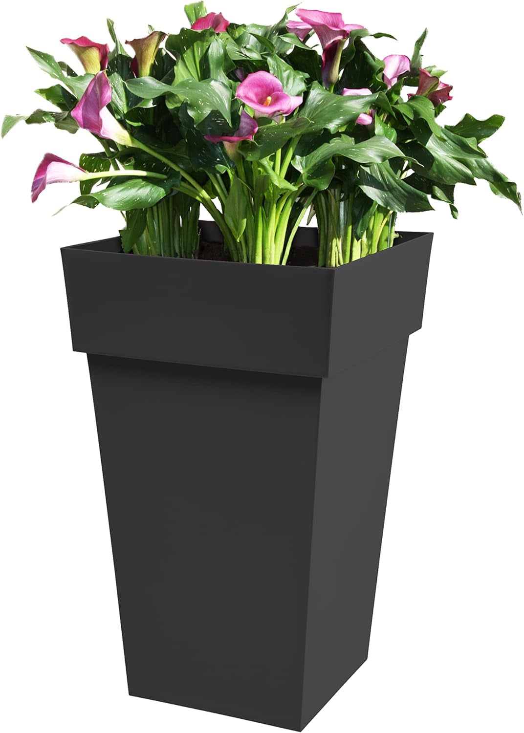 Plastiques 13635 G.ANT SX3 Vasi da fiori in polipropilene Tuscany, 39 x 39 x 65 cm, grigio
