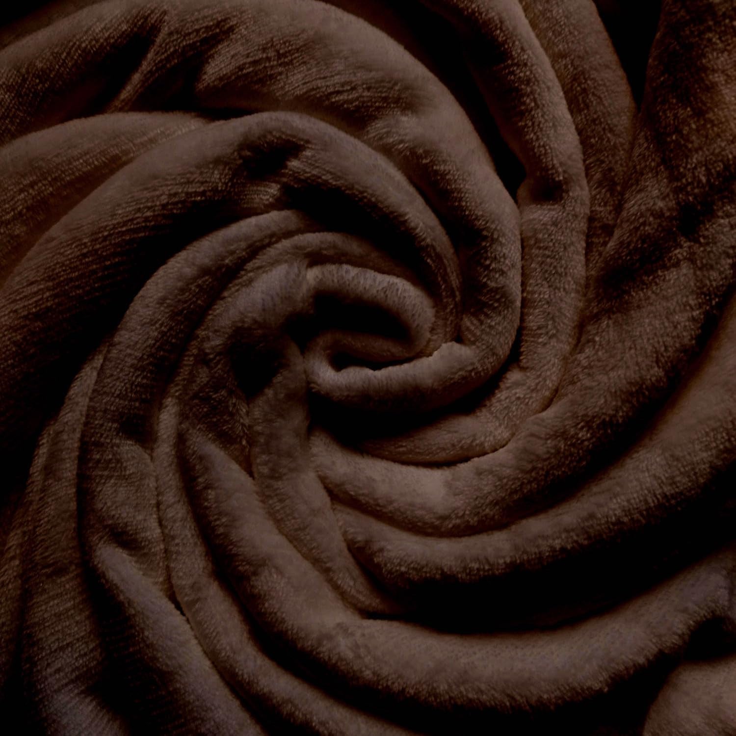 Soleil D'Ocre, coperta in flanella, 220 X 240 Cm, Calin, marrone Piumini e trapunte Naty Shop