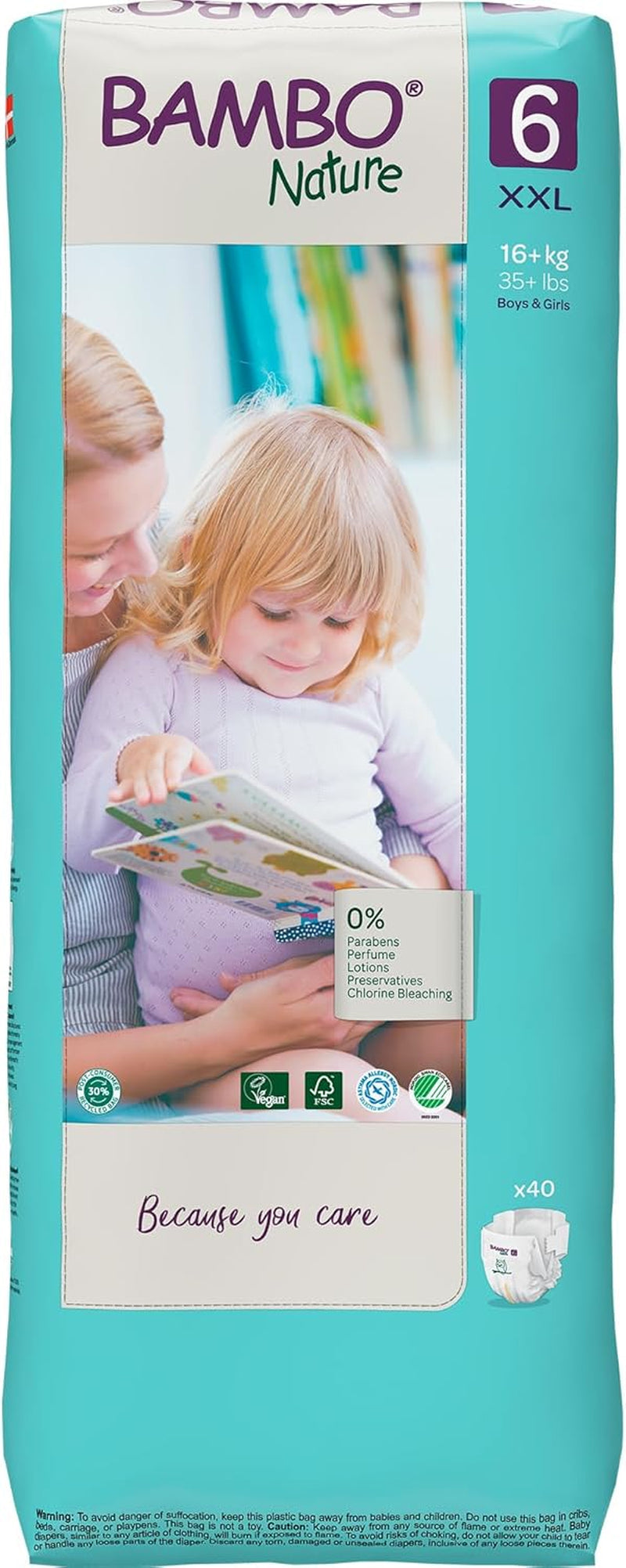 Pannolini ecologici Bambo Nature Premium, taglia 6, 1,63 kg