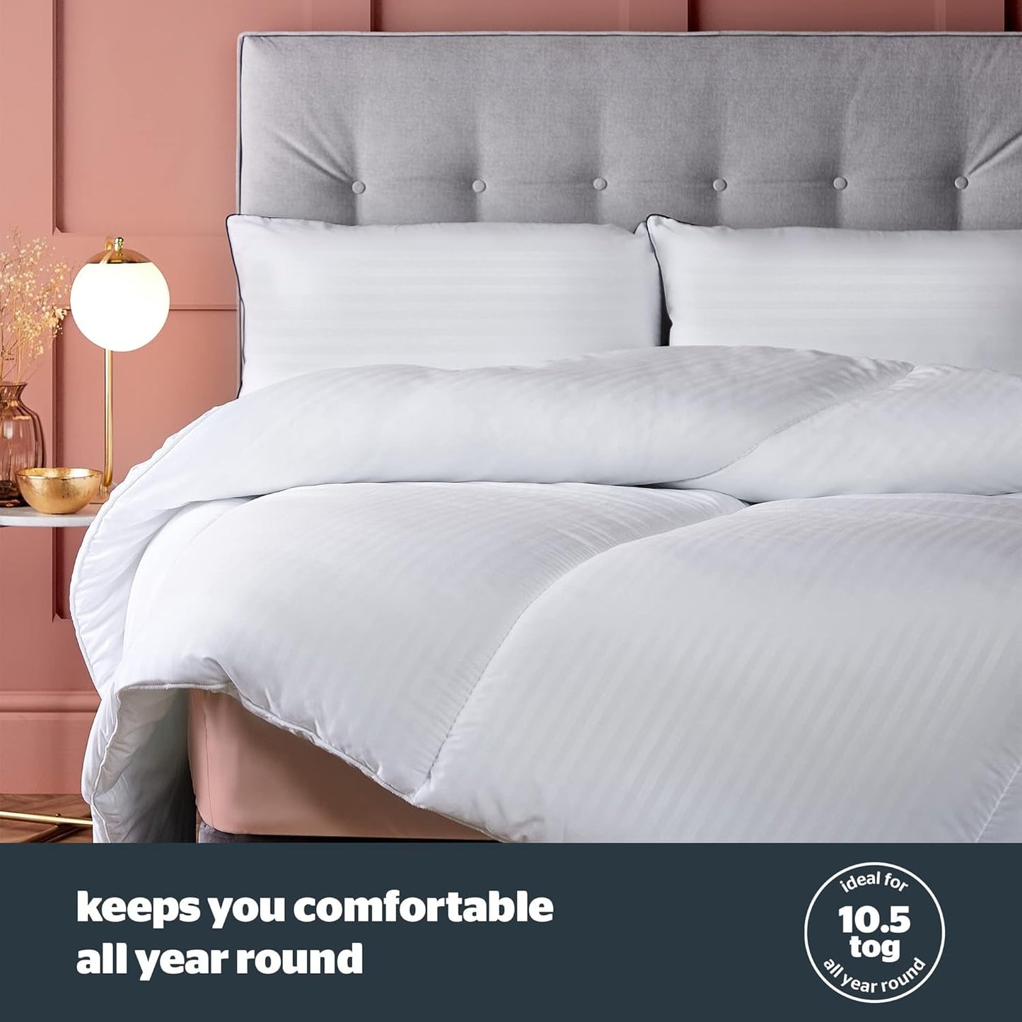 Piumino Silentnight Hotel Collection 10.5 Tog - letto matrimoniale, poliestere, bianco Piumini e trapunte Naty Shop