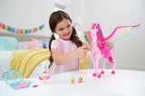Barbie A Hidden Magic Pegasus - giocattolo interattivo con luci e suoni, 10 accessori, ali arcobaleno, per bambini da 3 anni, HLC41 Naty Shop Dolls