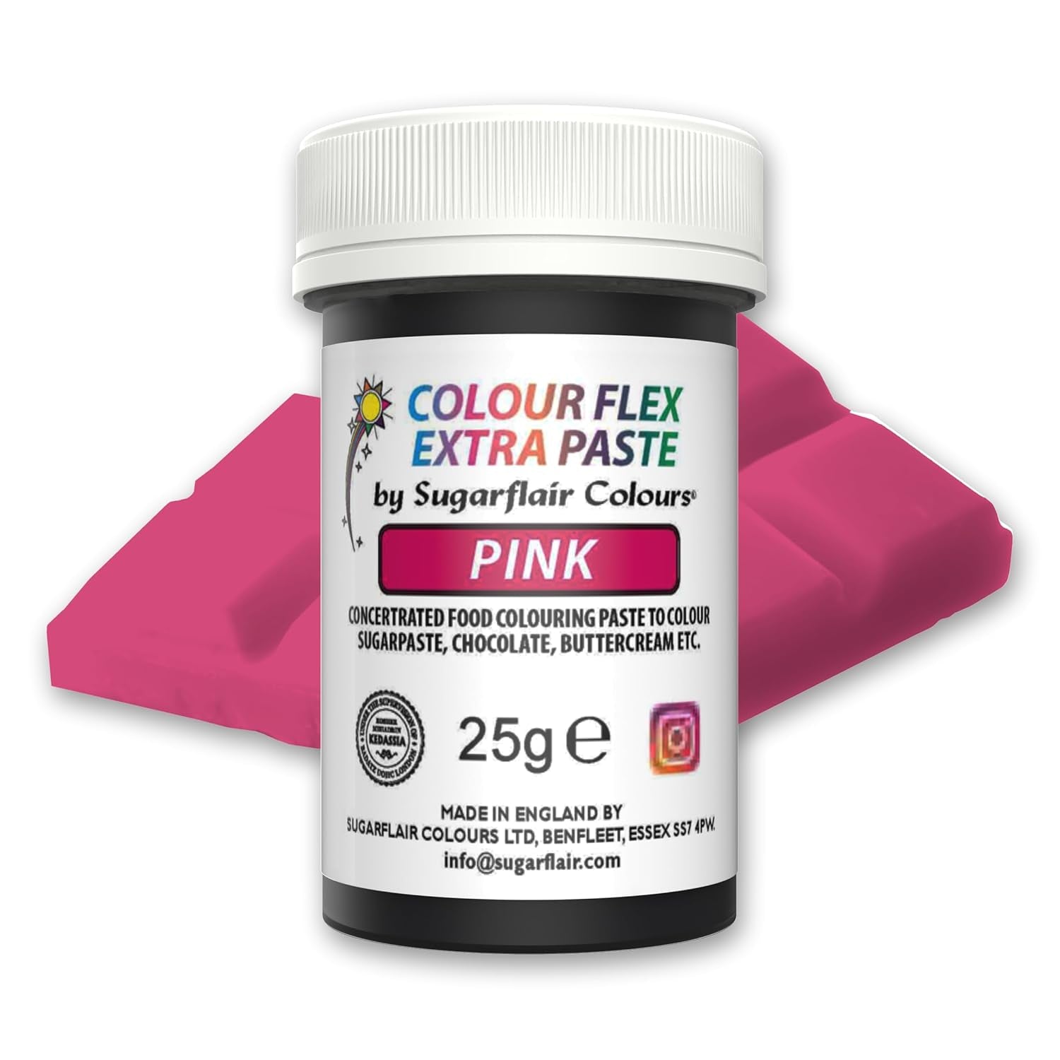 Pasta colorante alimentare Sugarflair Colourflex Extra Pink Paste - Colorante alimentare commestibile per crema al burro, cioccolato, pasta di zucchero, glassa, fondente, miscele per torte, impasti e altro - 25 g