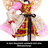 Monster High Scary Sweet Birthday Cupido Asteria bambola in abito da festa rosa e rosso con accessori a tema come invito, palloncino, regalo e altro, JBG77
