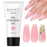 Makartt Poly Nail Extension Gel - 50 ML Extension Builder acrilico Poly Nägel Aufbaugel Extender Gel per gelnägel per Nagelverlängerung, Nagelstärkung, Nail Art Dekoration(Trasparente)