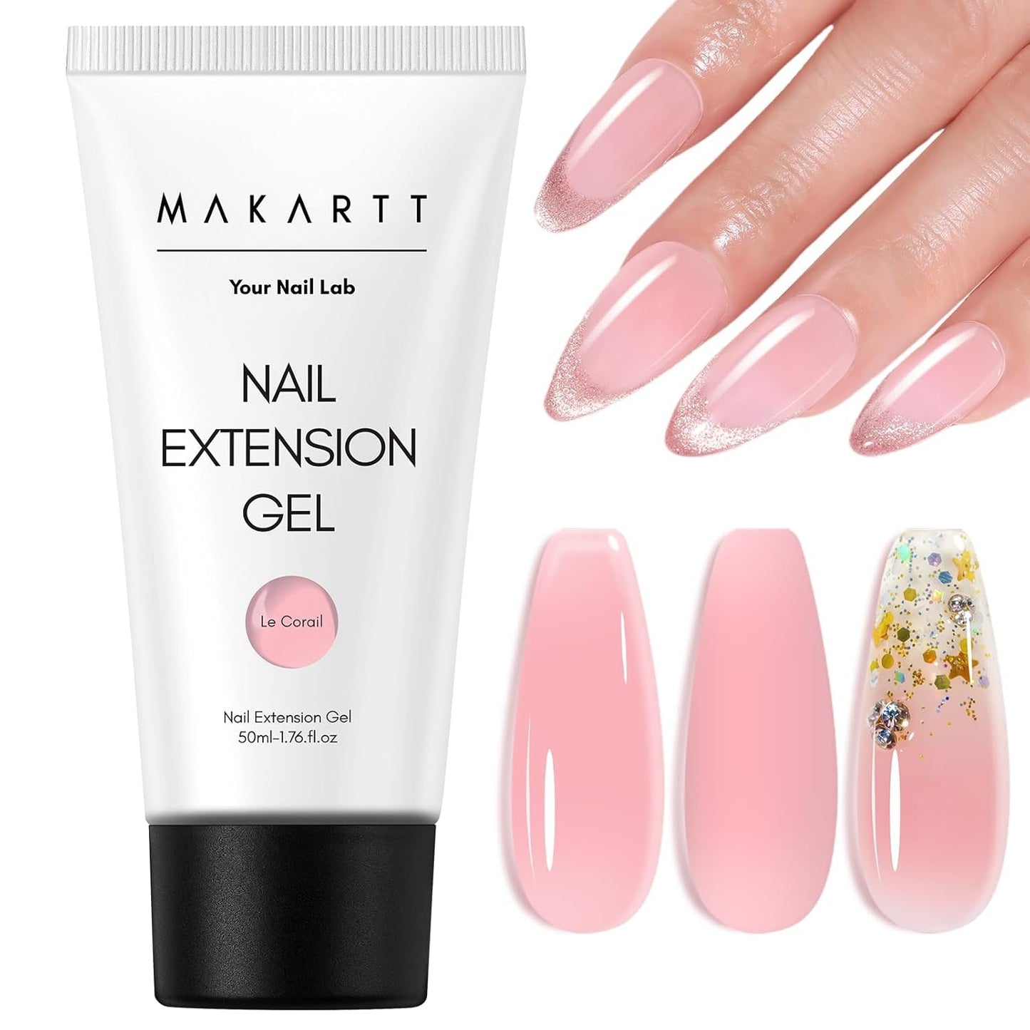 Makartt Poly Nail Extension Gel - Gel per extension acrilico, Gel rinforzante per unghie, Decorazione per unghie, 50 ml (Viola)