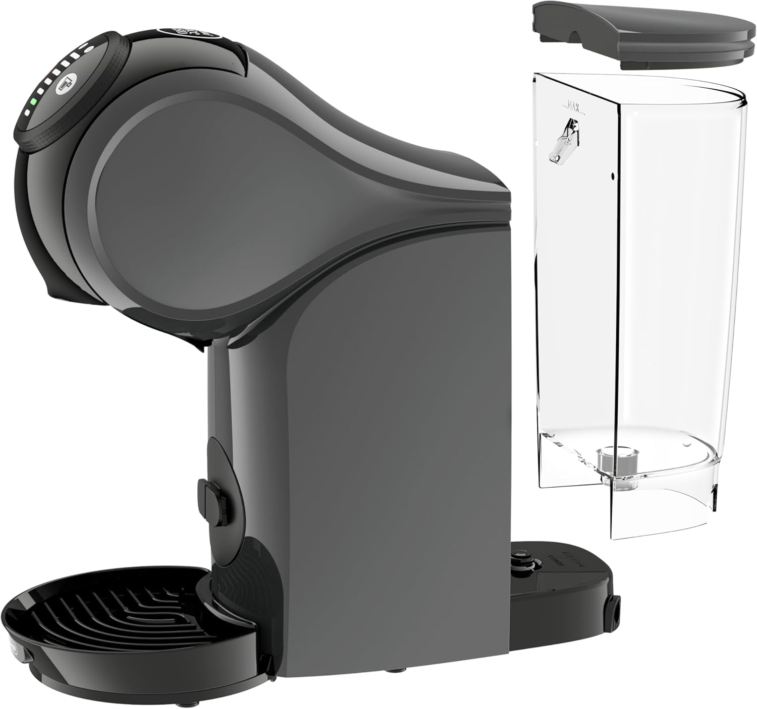 NESCAFÉ DOLCE GUSTO DeLonghi Dolce Gusto Genio S EDG226.A, Macchina per caffè espresso a capsule con 3 capsule, design compatto, vassoio raccogligocce regolabile, 0,8 l, serbatoio dell'acqua rimovibile, 1470 W, Antracite