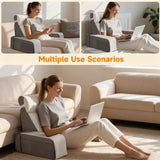 Ampio cuscino da lettura con supporto per collo e braccioli removibili, cuscino schienale per letto, cuscino schienale ergonomico con bracciolo, tasca e fodera lavabile per leggere e guardare la TV.