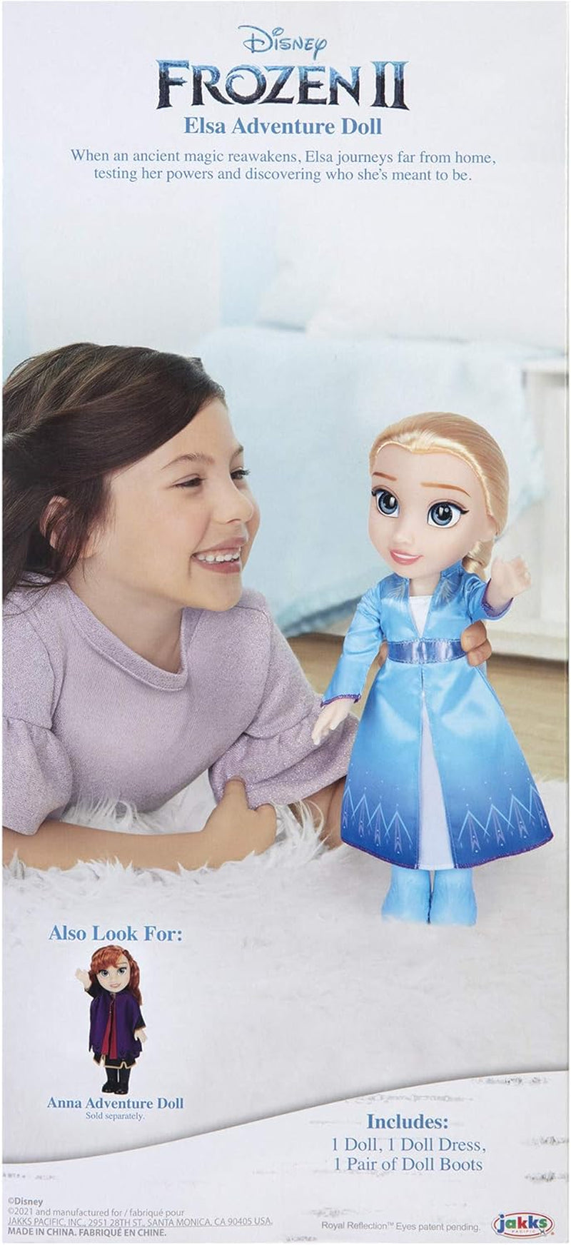 Disney Frozen 2 Elsa Travel Doll, bambola da 35 cm con abito ispirato al film cult, stivali e lunghi capelli intrecciati per un divertimento extra, per ragazze dai 3 anni in su