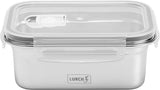 Lurch 240895 Lunch Box Scatola di sicurezza/conservazione in acciaio inossidabile di alta qualità con coperchio in plastica senza BPA 2000 ml Scatole trasparenti per alimenti Naty Shop 800 ml