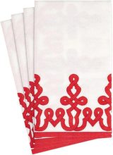 Tovaglioli di carta Passementerie Dessin, Lino, Rosso, 12 per confezione