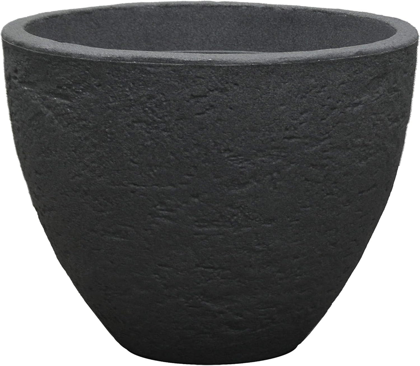 Dehner Vaso in pietra, Ø 40 cm, altezza ca. 31 cm, plastica, antracite
