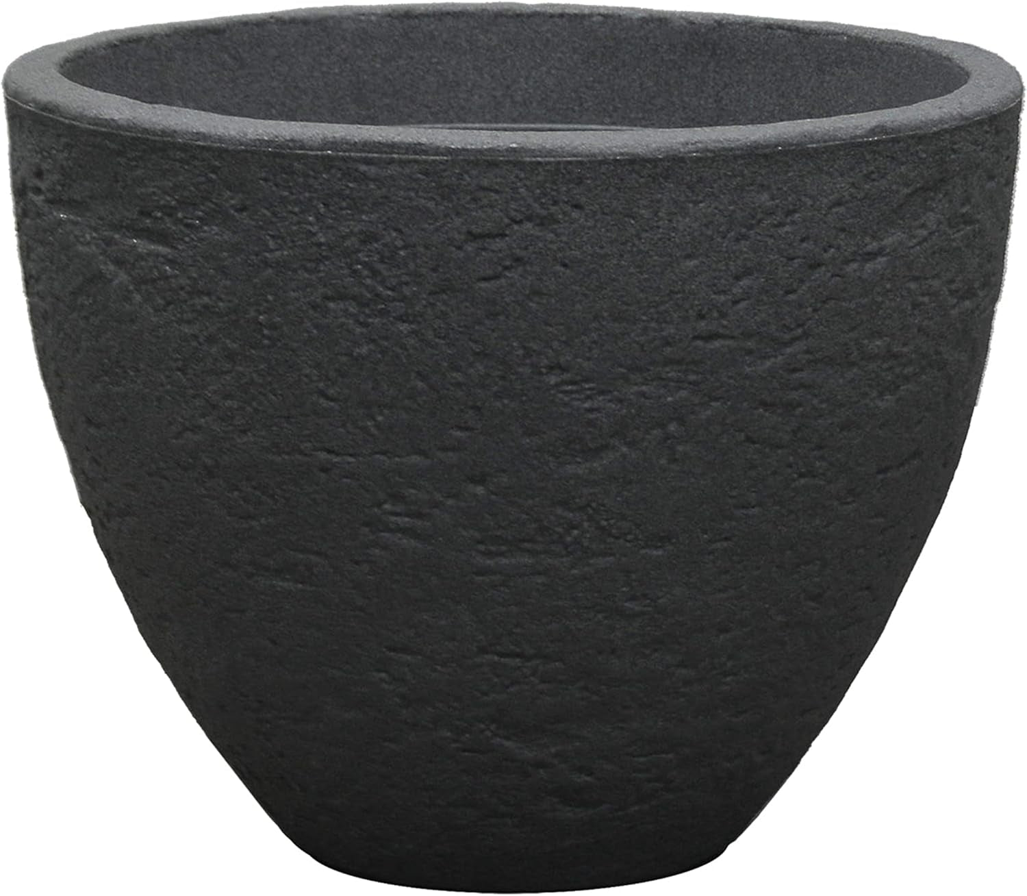 Dehner Vaso in pietra, Ø 40 cm, altezza ca. 31 cm, plastica, antracite