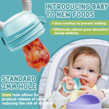 Ciucci alla frutta per bambini, confezione da 2 ciucci alla frutta per bambini dai 3 mesi in su versione aggiornata 2023, ciucci riempibili, ciucci per porridge, ciucci alla frutta per bambini, senza BPA, 8 tettarelle in silicone in 3 misure