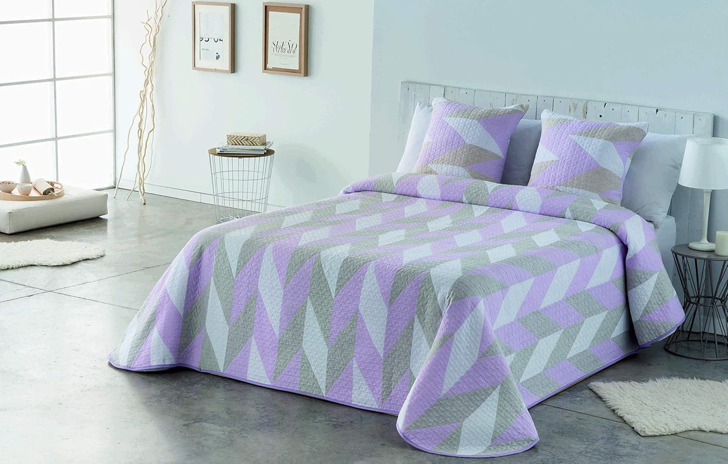 VIALMAN Sofia 30 Bouti Piumino leggero per letto matrimoniale | dimensione trapunta 250 X 270 cm, grigio Trapunte e trapunte Naty Shop Rosa 135X190 Cm