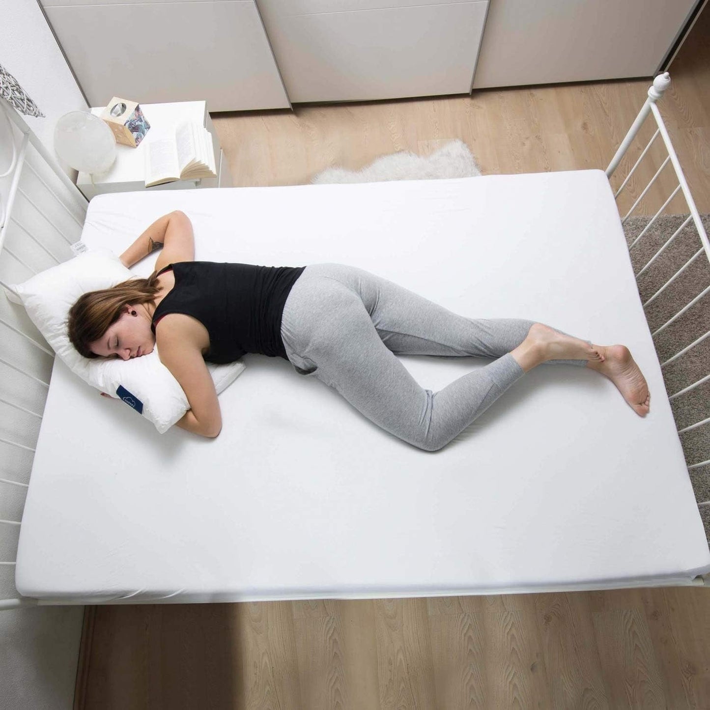Cuscino Genius, cotone, eazzzy 40x80 cm - cuscino ortopedico per un sonno ristoratore, in fibra di latte con aloe vera - adatto per chi soffre di allergie, con supporto, cuscino per il collo certificato Oeko-TEX, bianco, A19202