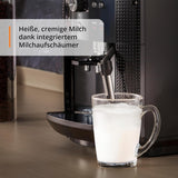 Macchina per caffè espresso automatica KRUPS Arabica Picto, design compatto, facile da usare, controllo rotativo regolabile intuitivo, montalatte, funzione 2 tazze, macchina per caffè espresso, nero, EA810870