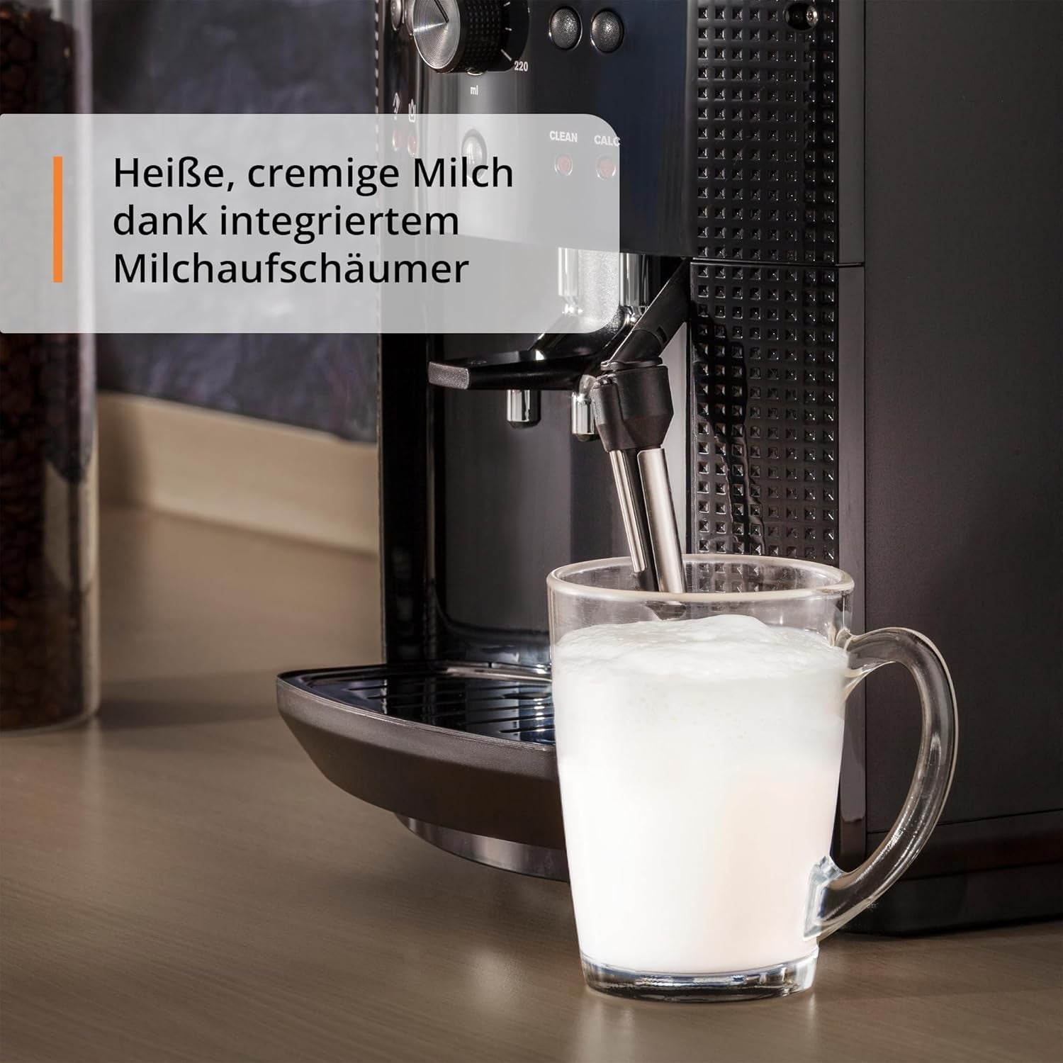 Macchina per caffè espresso automatica KRUPS Arabica Picto, design compatto, facile da usare, controllo rotativo regolabile intuitivo, montalatte, funzione 2 tazze, macchina per caffè espresso, nero, EA810870