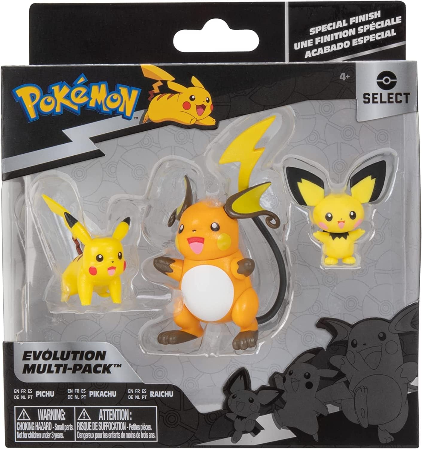 Pokemon PKW2778 Seleziona confezione da 3 con Pichu e Pikachu e Raichu Battle Figures Evolution Multipack da 7,6 cm Stile 2 Action Figure Naty Shop