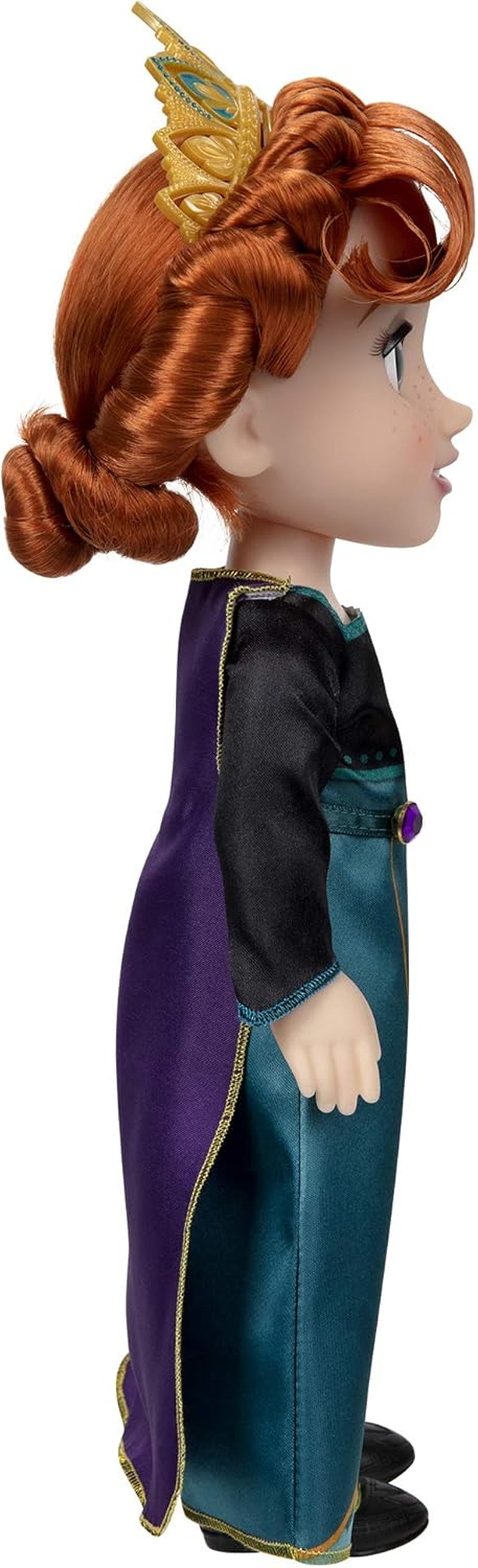 Disney Frozen 2 Anna Doll - una bambola snodabile alta 35 cm con un iconico abito alla moda con lo stemma di Arendelle e una tiara per un divertimento in più, per ragazze dai 3 anni in su
