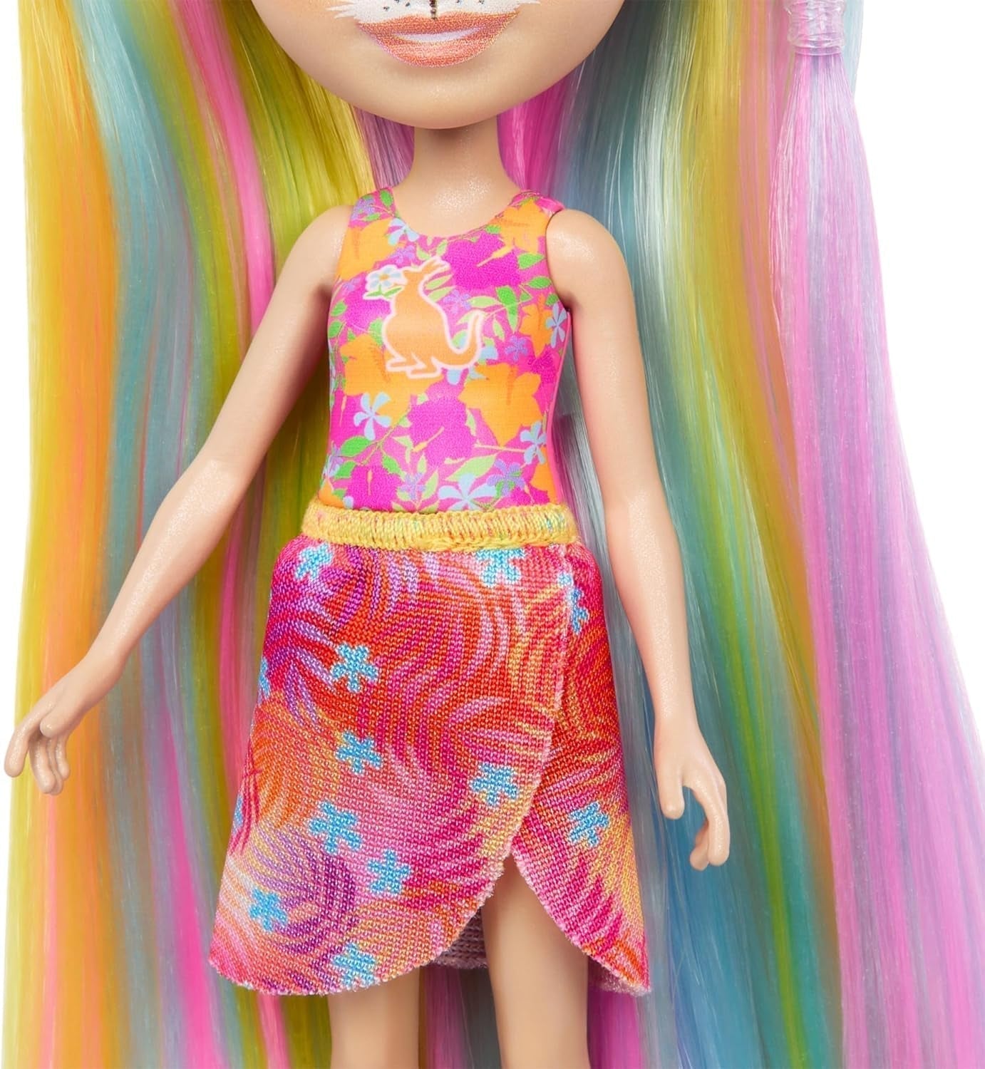 Bambole Enchantimals, Bambola Deluxe con Capelli Sunshine Beach e Amico Animale, Bambola Piccola con Gonna Staccabile e Accessori, Regali per Bambini, HTJ70 Naty Shop Dolls