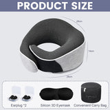 Cuscino per il collo Cuscino da viaggio in memory foam Cuscino per il collo in memory foam dal design ergonomico con maschera per gli occhi 2 tappi per le orecchie e custodia Perfetto per dormire in viaggio Quando si viaggia Naty Shop Cuscini ortopedici cervicali