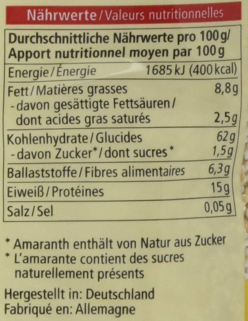 Amaranto espanso biologico, 125g