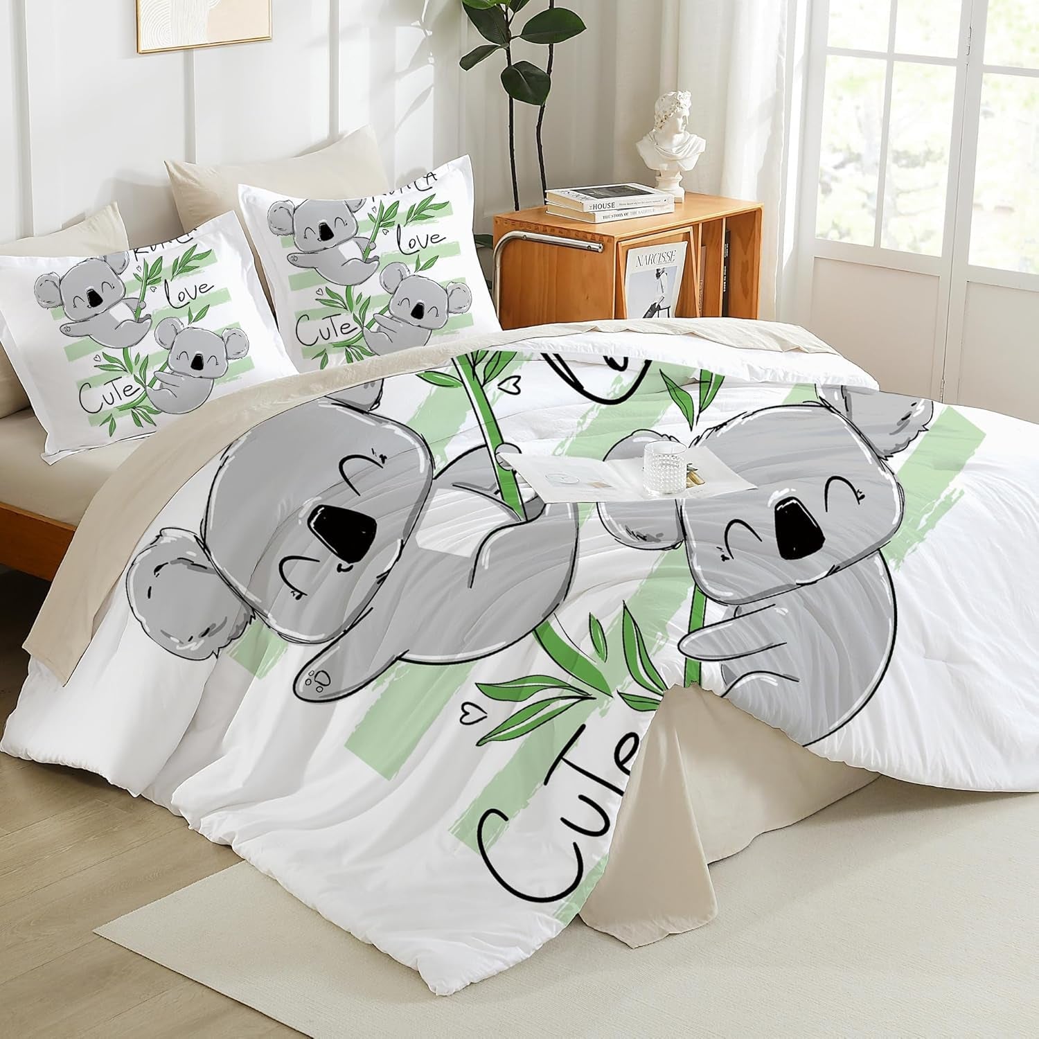 Biancheria letto per bambini varie misure e vari personaggi animati Biancheria letto - bambini Naty Shop Koala 135X200Cm+80X80Cm