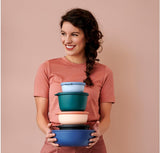 Mepal - Set multiciotola Cirqula Round da 4 pezzi - Barattoli con coperchio - Adatti come contenitore, frigorifero, congelatore e microonde - 500, 1000, 2000 e 3000 ml - Contenitori per alimenti in salvia nordica Naty Shop