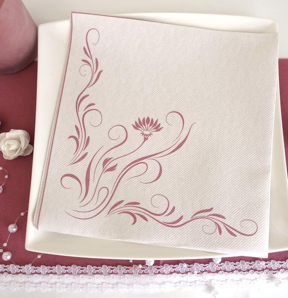 Appartina Elegantia 40X40 cm Tovaglioli Airlaid Simil Tessuto, Tovagliolo Nuziale di Alta Qualità, Tovaglioli Nuziali Simil Tessuto Tovaglioli Usa E Getta per Varie Occasioni (Rosa Antico)