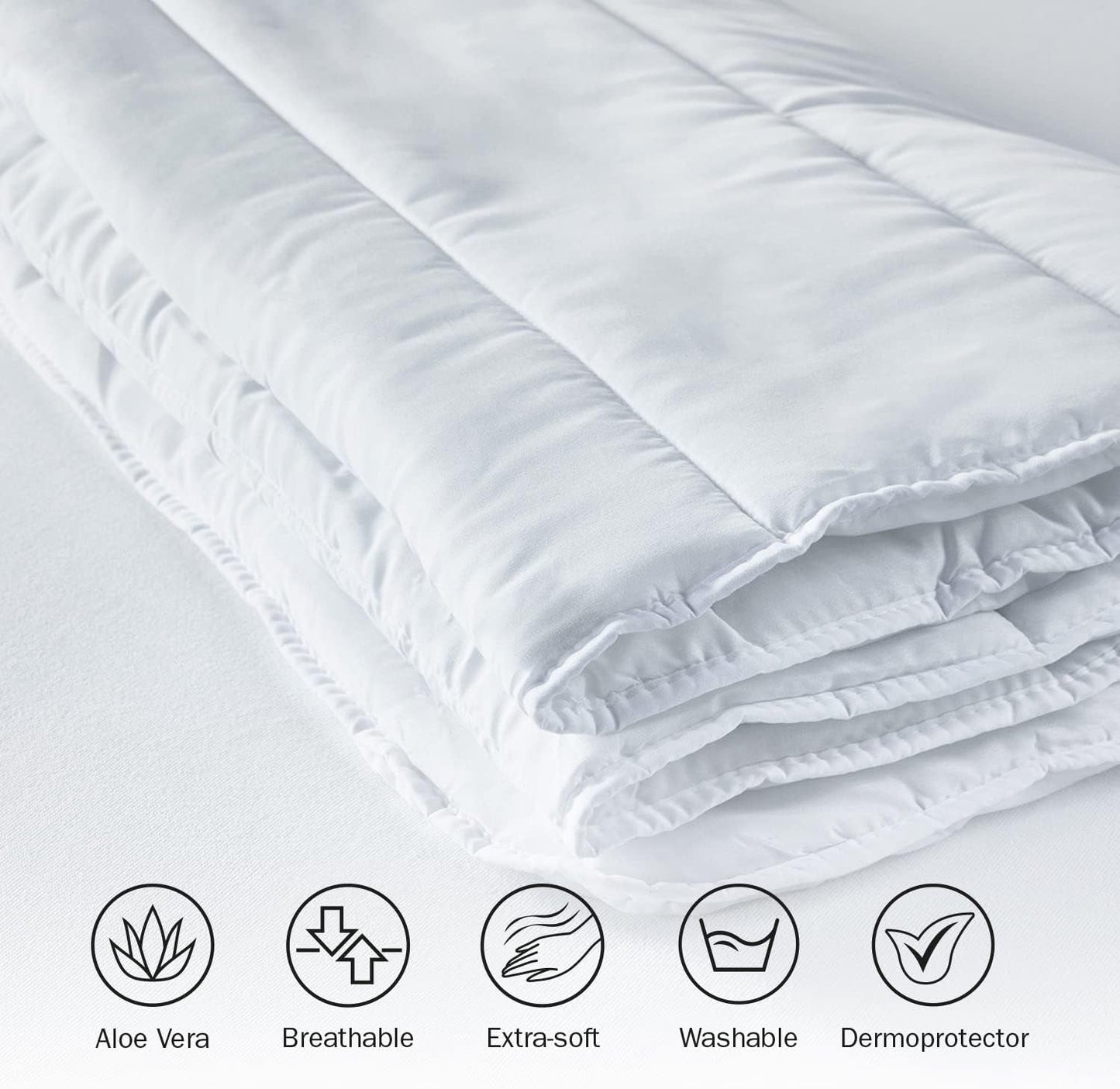Trapunta Pikolin Home, Fibra, Bianco, Letto 135/140-220 X 220 Cm, 2 Piumini e Trapunte Naty Shop