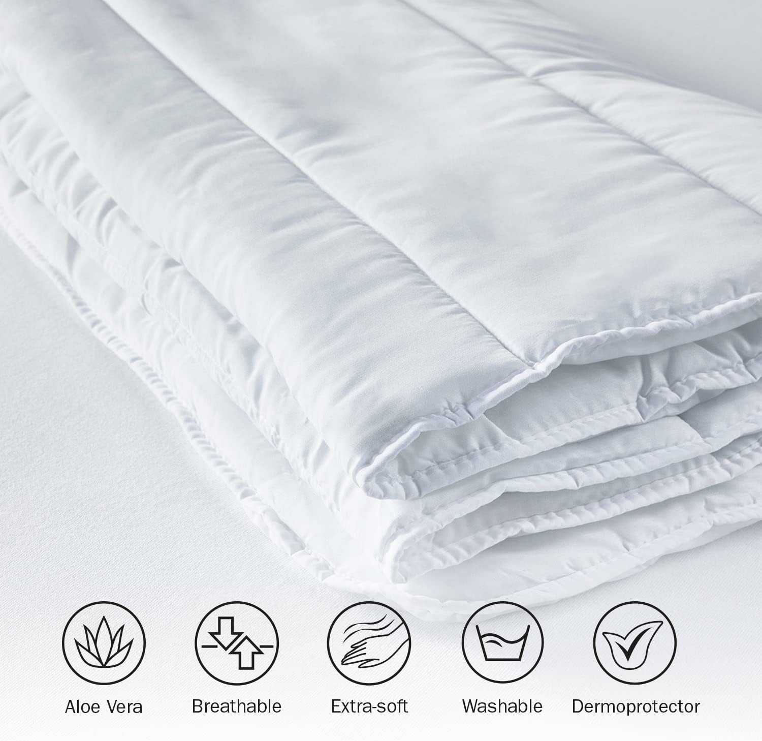 Trapunta Pikolin Home, Fibra, Bianco, Letto 135/140-220 X 220 Cm, 2 Piumini e Trapunte Naty Shop