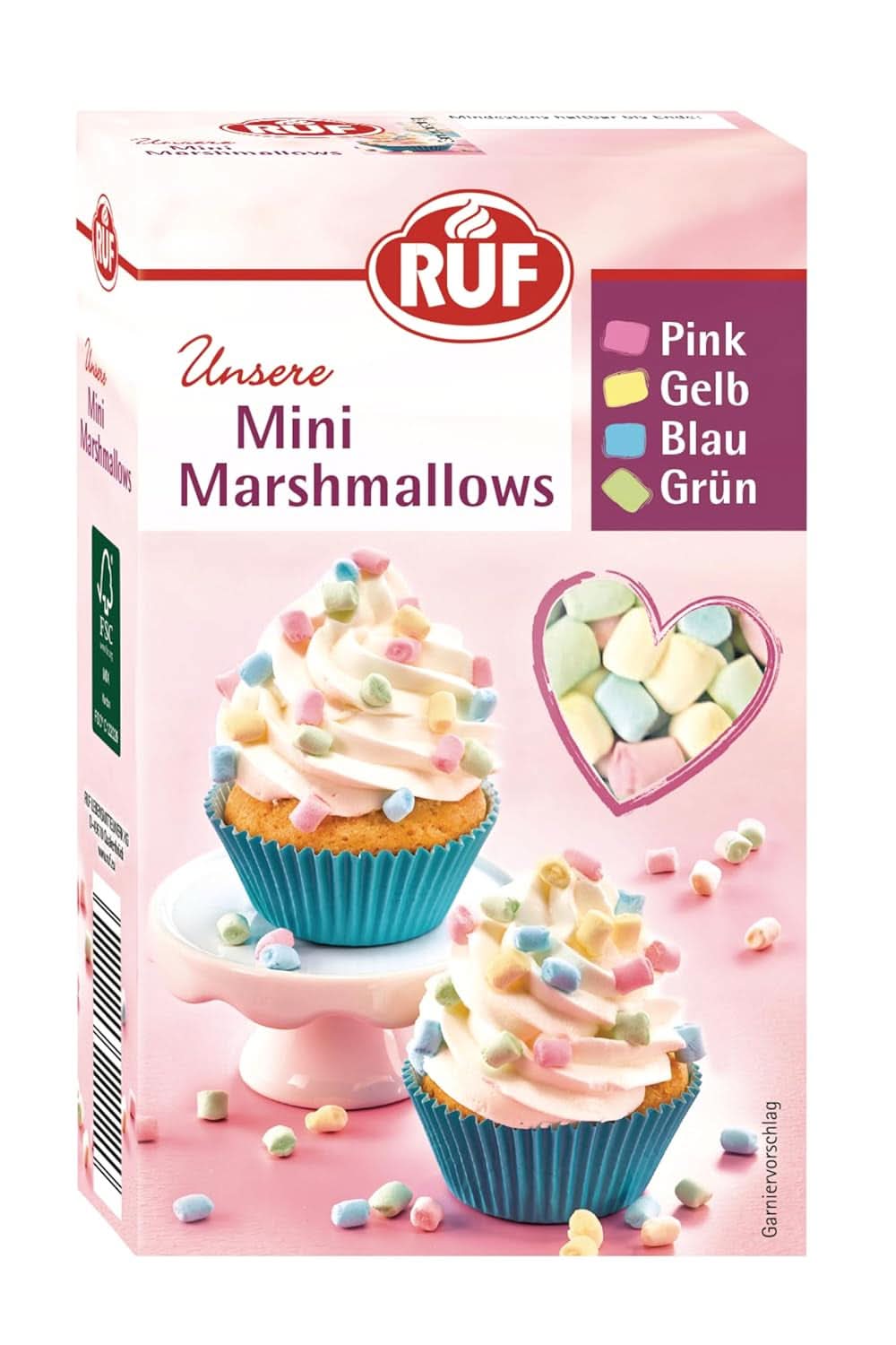 RUF Mini Marshmallows, colori pastello, 45 grammi Naty Shop Mini Marshmallows 45 grammi
