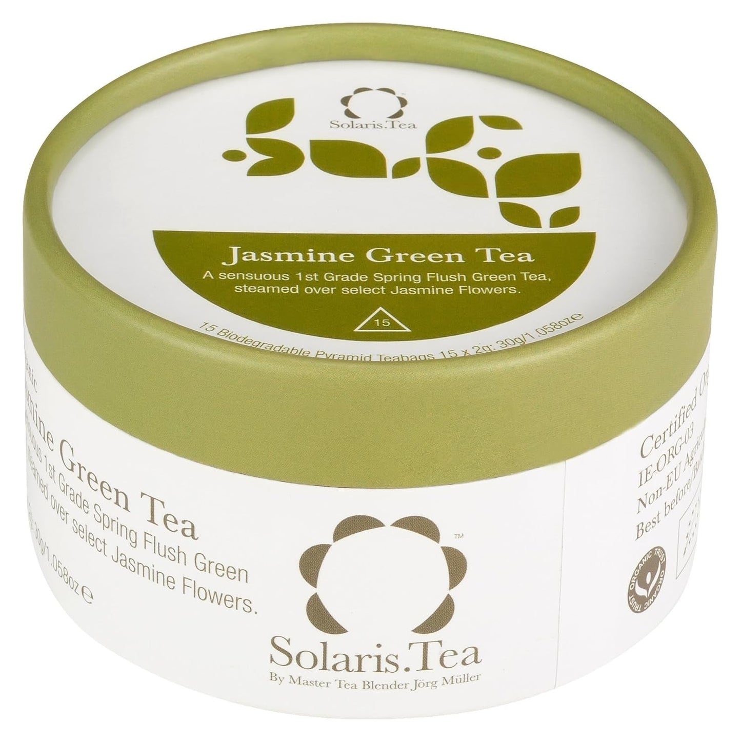 Tè verde al gelsomino biologico 15 bustine di tè di seta 1 confezione (1 x 30 g)