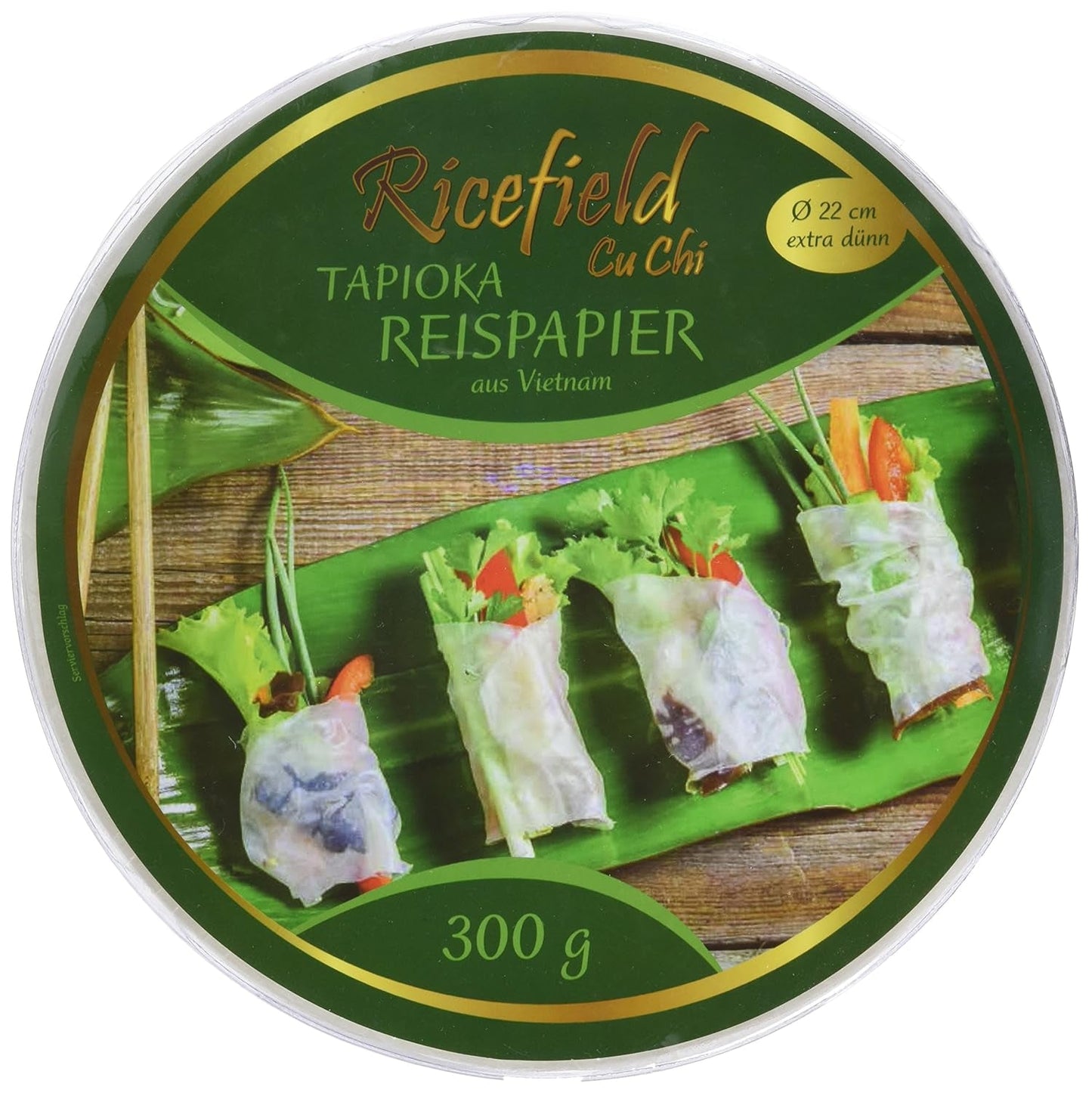 Ricefield Carta di riso tapioca rotonda 22 cm Qualità Premium 300 g