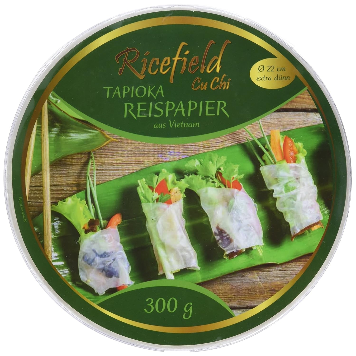 Ricefield Carta di riso tapioca rotonda 22 cm Qualità Premium 300 g
