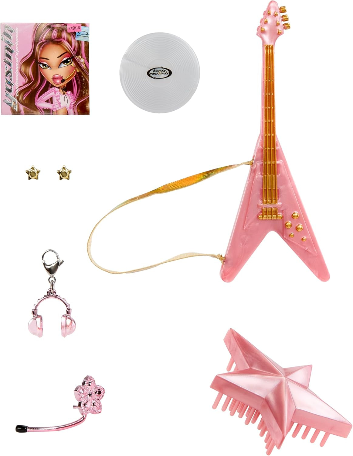 BRATZ Pop Starz Yasmin – Bambola alla moda con ciondolo da collezione, vestito e accessori musicali