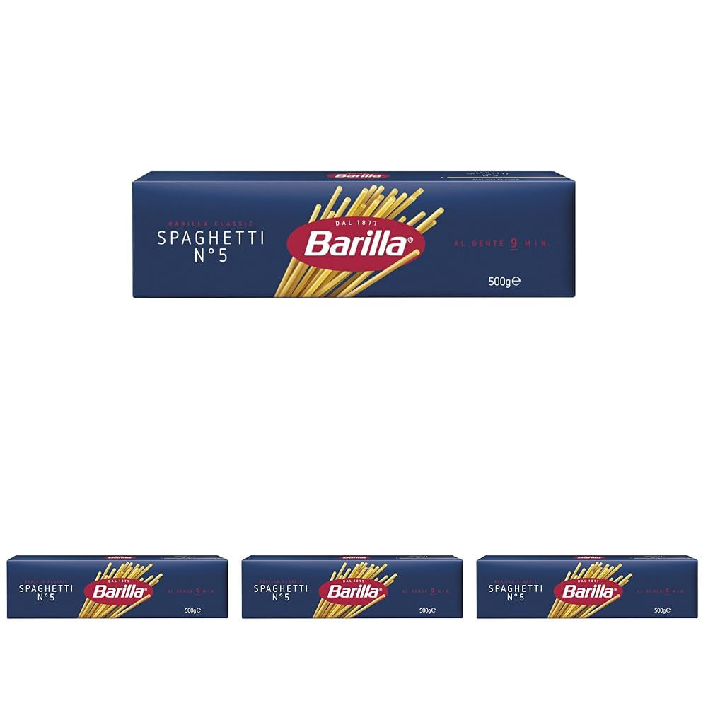 Barilla Pasta Klassische Spaghetti n.5 aus Hartweizen di alta qualità immer al dente, (1 x 500 g), insapore