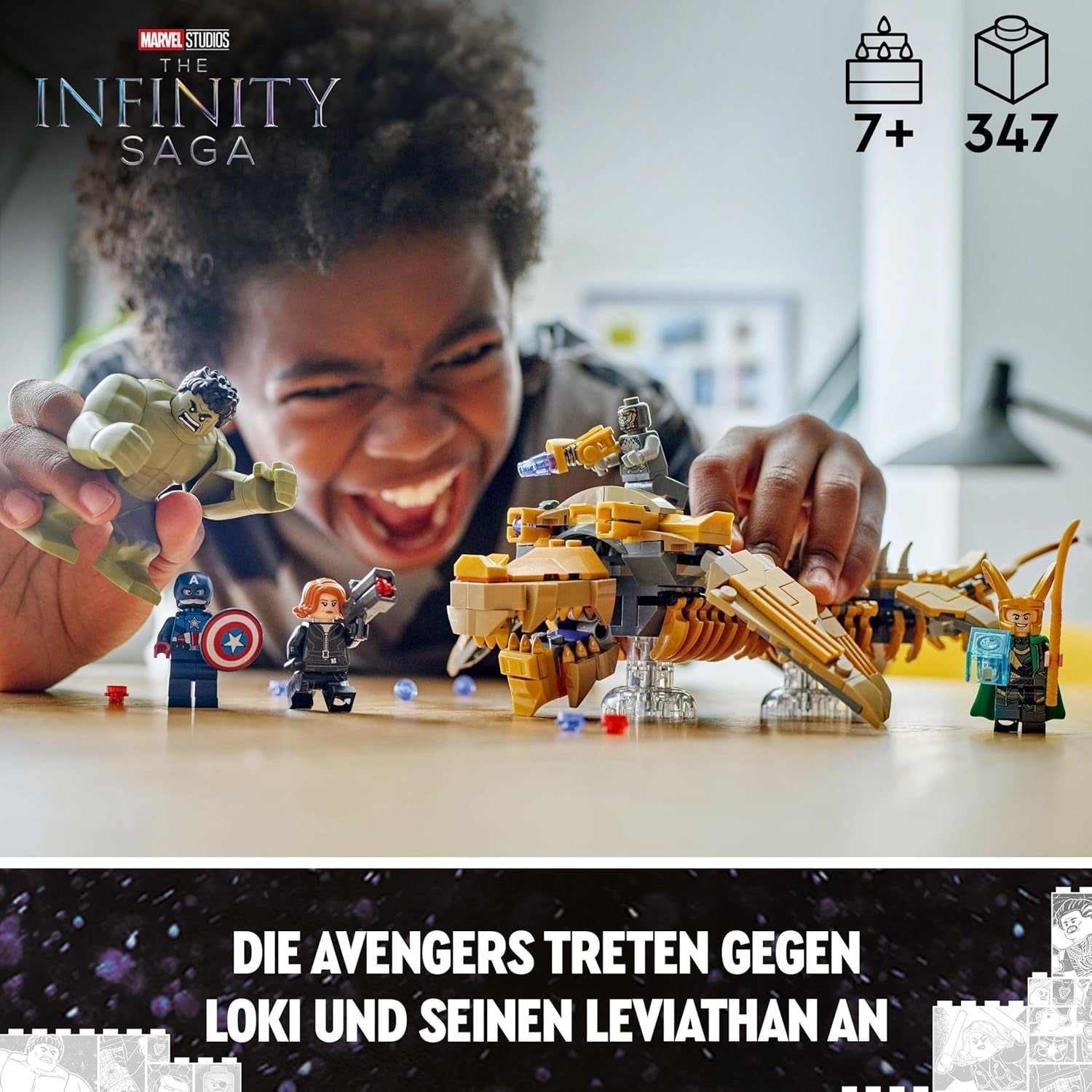 LEGO Marvel Avengers vs. Set di giocattoli da costruzione Leviatano con minifigure di Hulk e Capitan America, Loki, Vedova Nera e Chitauri Set da gioco Avengers per ragazzi e ragazze 7+ 76290 Set da costruzione Acquista dal negozio LEGO