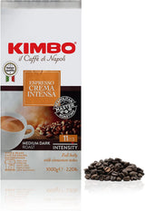 3x Caffè in Grani Espresso Crema Intensa, Tostatura Media Scura, Caffè in Grani Interi, Sacchetto da 1 kg, Caffè di Napoli