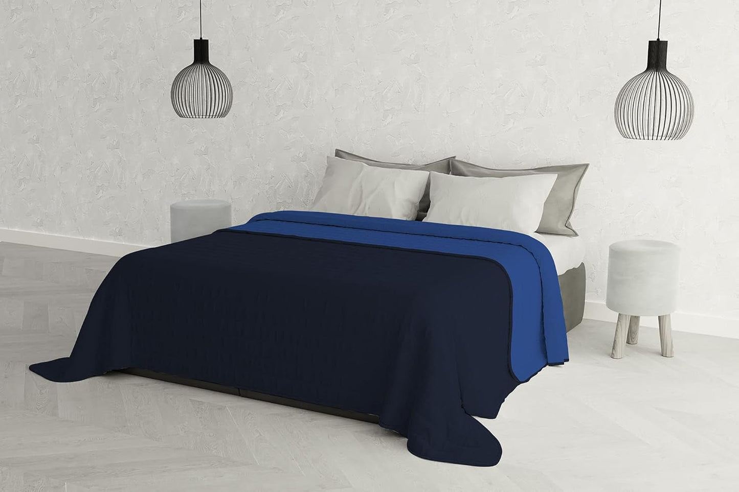 Biancheria da letto italiana Estivo letto singolo, lino, Acqua, 170 X 270 Cm Piumini e trapunte Naty Shop Blu 260 X 270 Cm