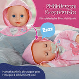 BABY Born Hannah Gioca con me - Bambolina con 5 funzioni - Corpo in materiale morbido compresi accessori - Bambola da 36 cm - Funziona a batteria - Adatto a bambini da 1 anno