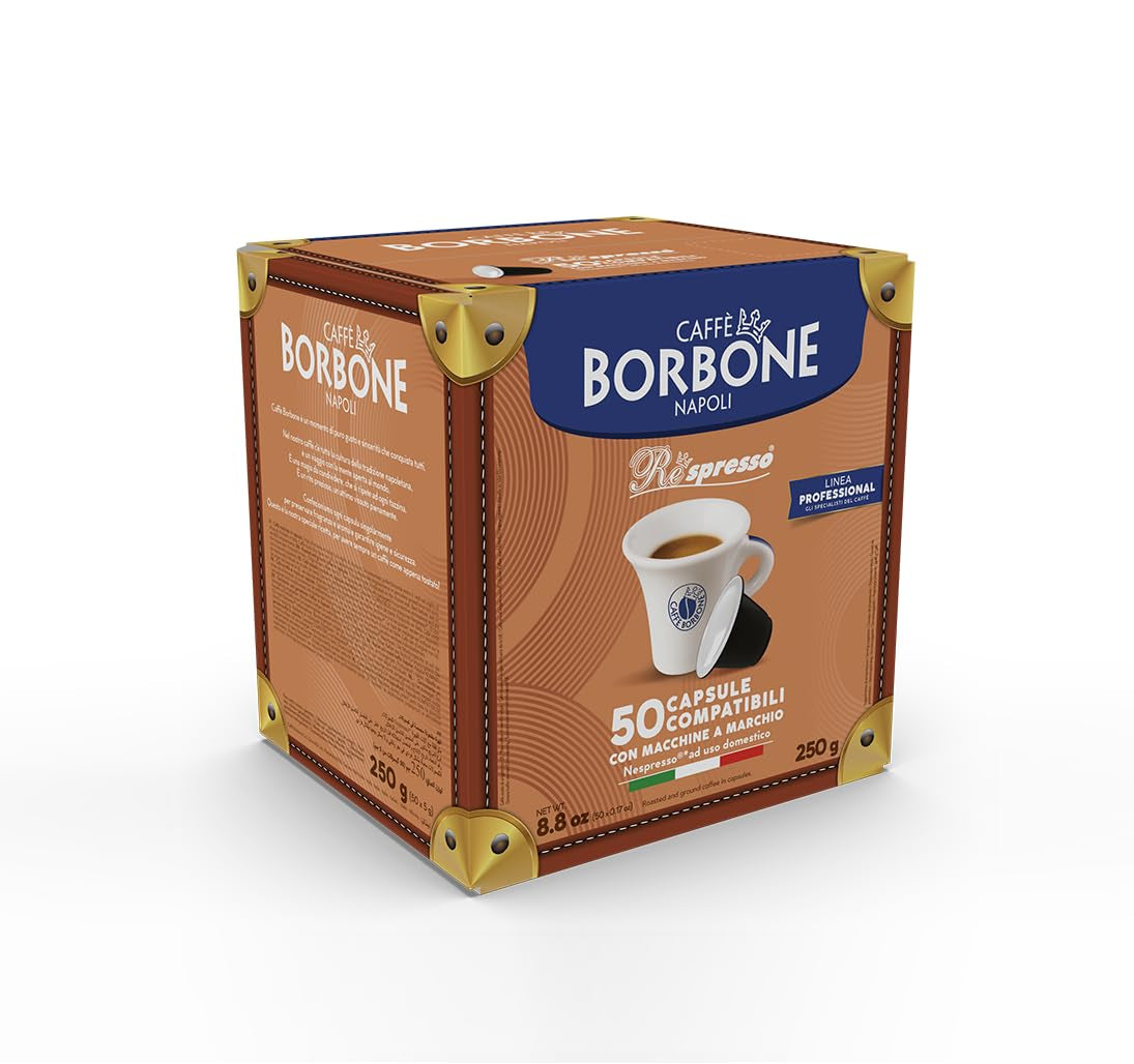 Caffè Borbone Respresso, Rote Kaffeemischung - 50 Kapseln - Compatibile con Nespresso®* Haushalts-Espressomaschinen
