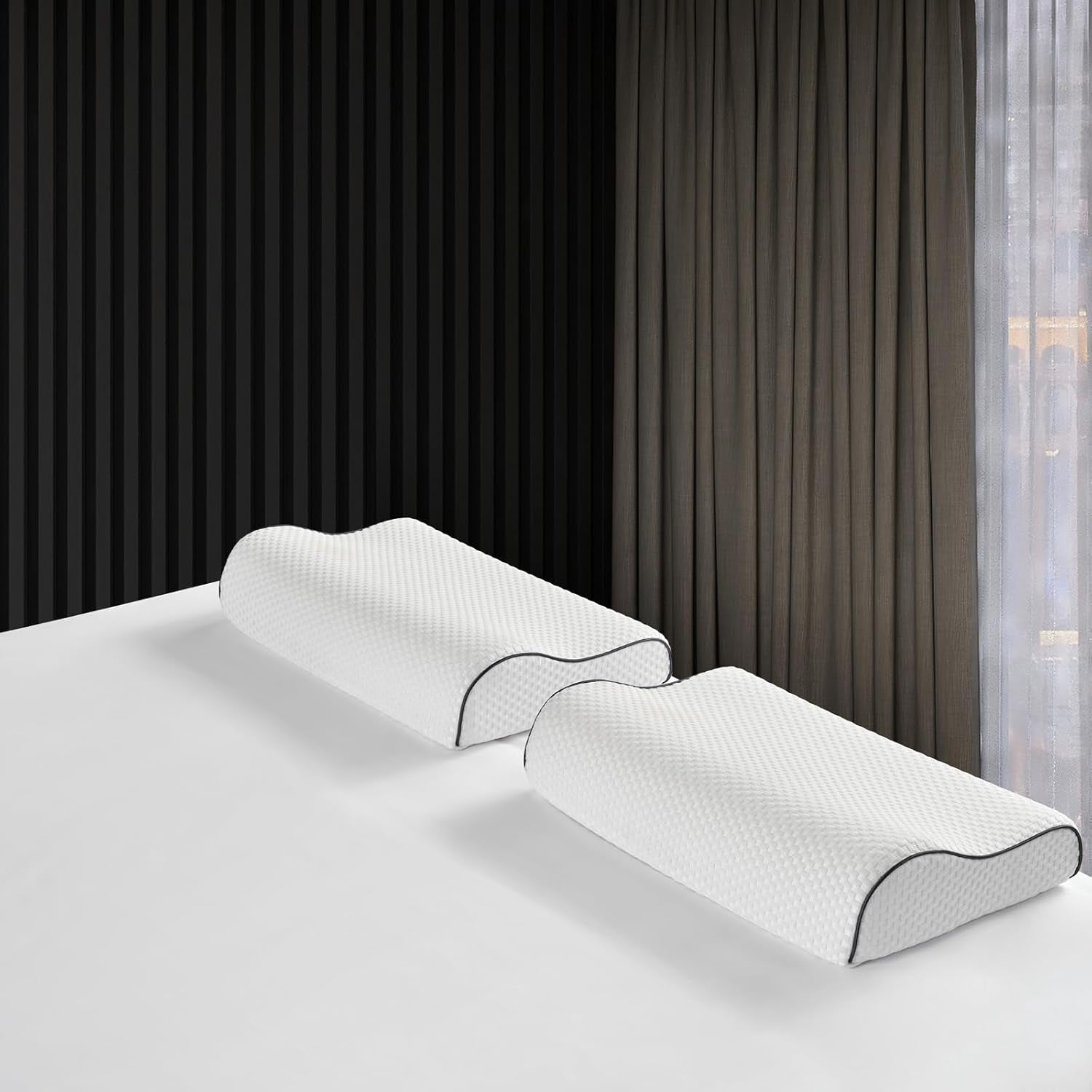 Z-Hom tessuto di sostegno del ginocchio, tessuto di schiuma con memoria, tessuto per il sonno laterale, tessuto ergonomico, tessuto anti-sforamento, tessuto ortopedico per il sonno, tessuto rimovibile (49 X 30 X 7/10 Cm) Perno ortopedico cervicale Naty Shop