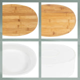 Portapane Kela con fori di ventilazione, portapane in ceramica, SALENA, ciotola per il pane, bianco, 36,5 x 23,5 x 14 cm Contenitori per alimenti Naty Shop