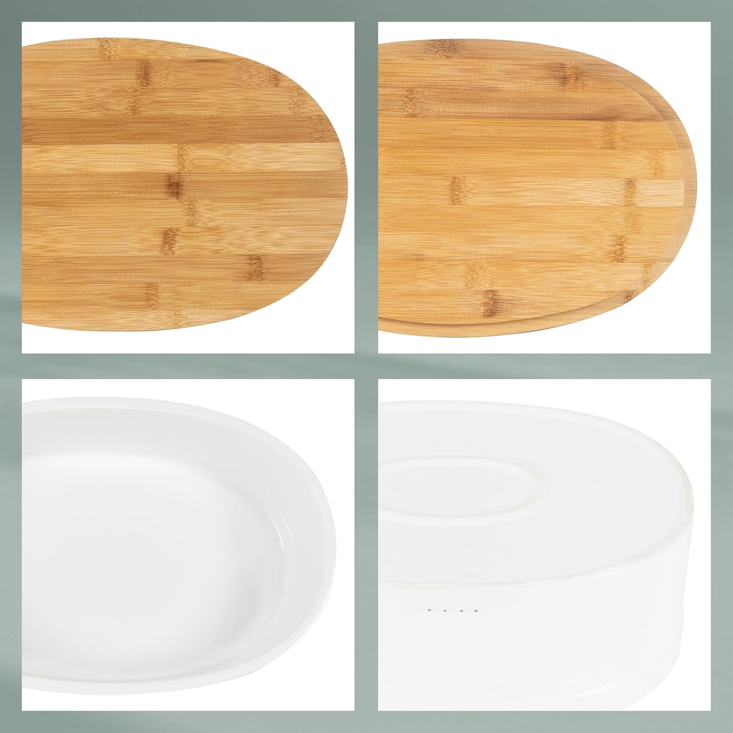 Portapane Kela con fori di ventilazione, portapane in ceramica, SALENA, ciotola per il pane, bianco, 36,5 x 23,5 x 14 cm Contenitori per alimenti Naty Shop