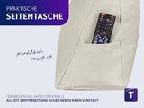 Cuscino Traumnacht Cozy Back, cuscino da lettura, 70 x 40 cm beige, rivestimento sfoderabile e lavabile in 100% poliestere, pratica tasca laterale, certificato Oeko-Tex, prodotto secondo gli standard di qualità tedeschi