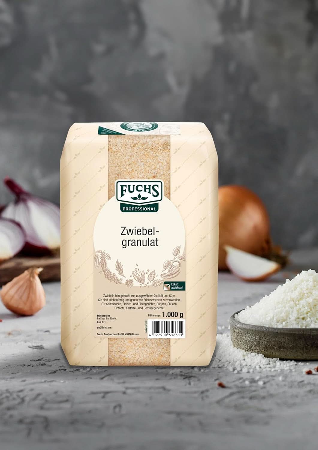 Granulato di cipolla Fuchs Professional, 1 Kg Spezie Naty Shop
