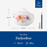 Villeroy & Boch - Zuccheriera Mariefleur, Colori Assortiti, Lavabile in Lavastoviglie, Adatta al Microonde, Zuccheriera con Coperchio, Zuccheriera, Portaoggetti, Accessorio per caffè, Stoviglie Floreali, Porcellana Premium